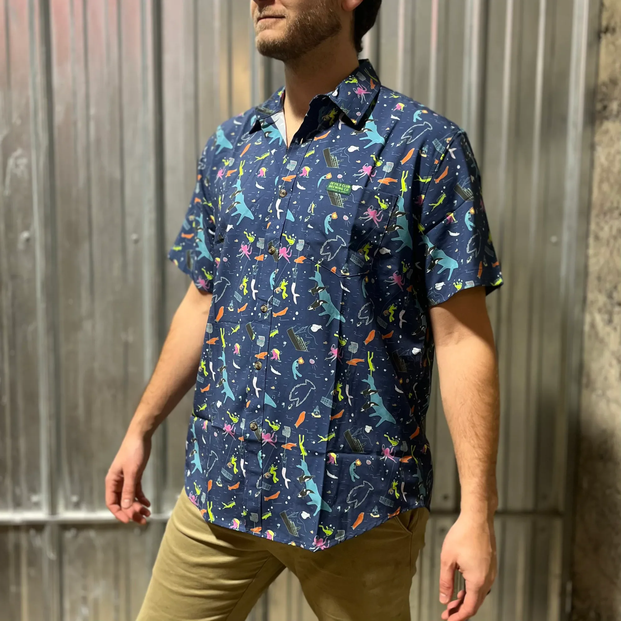 Water World Button Up Tee